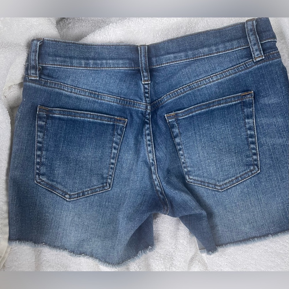 J CREW Denim Shorts Cut Offs Size 25 Distressed Indigo Blue Vacation Jeans - Picture 5 of 5